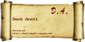 Denk Anett névjegykártya